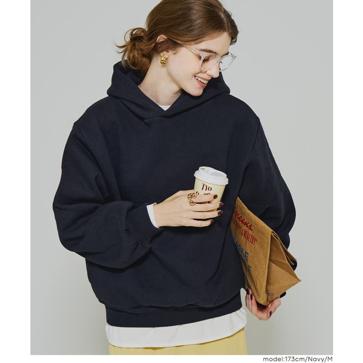 今っぽくこなれる、抜け感シルエット。裏起毛オーバーサイズフーディー | coca | 詳細画像15 