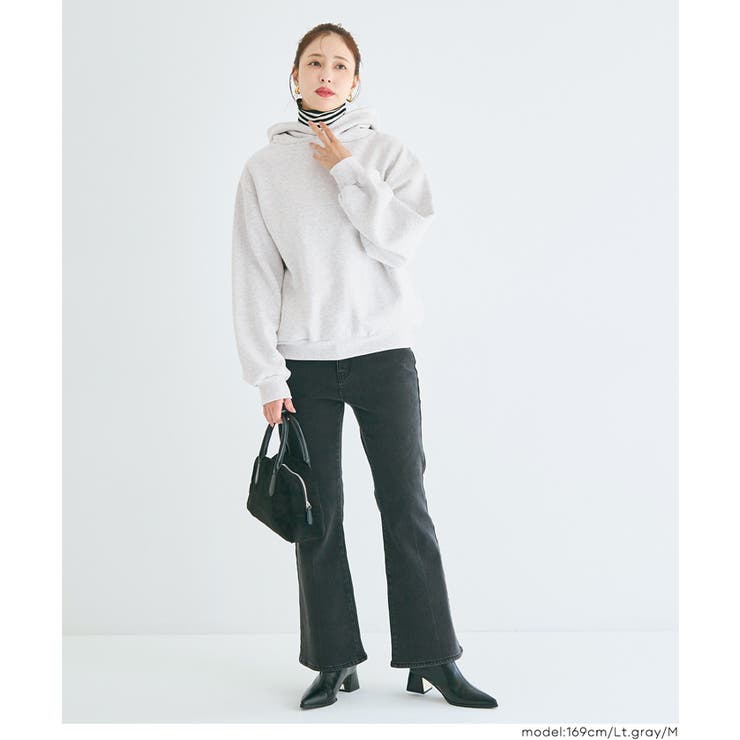 今っぽくこなれる、抜け感シルエット。裏起毛オーバーサイズフーディー | coca | 詳細画像7 