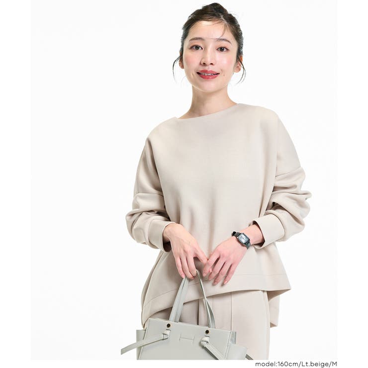 ［Lt.beige］ | ソフトスウェットバックジップトップス | coca