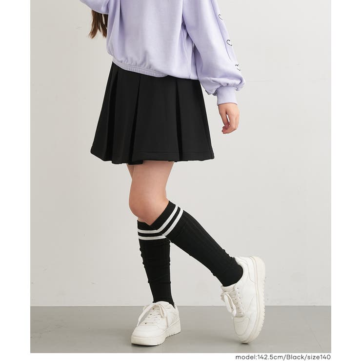 ［Black］ | ソフトスウェットプリーツスカート | coca