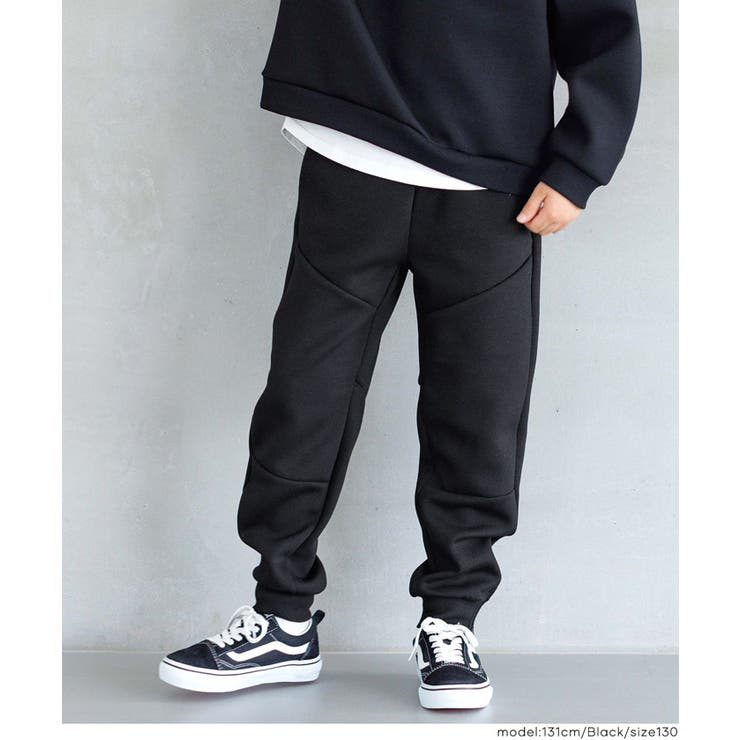 ［Black］ | ソフトスウェット裾ジップジョガーパンツ | coca