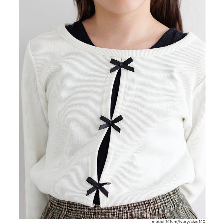 リブカーデレイヤード長袖Tシャツ キッズ | coca | 詳細画像7 