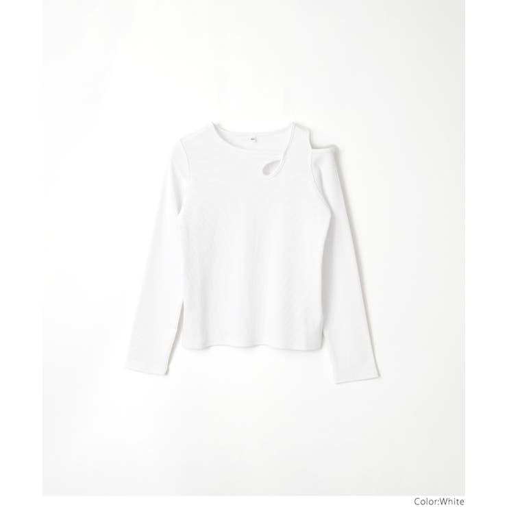 リブアシメ肩あき長袖Tシャツ | coca | 詳細画像14 