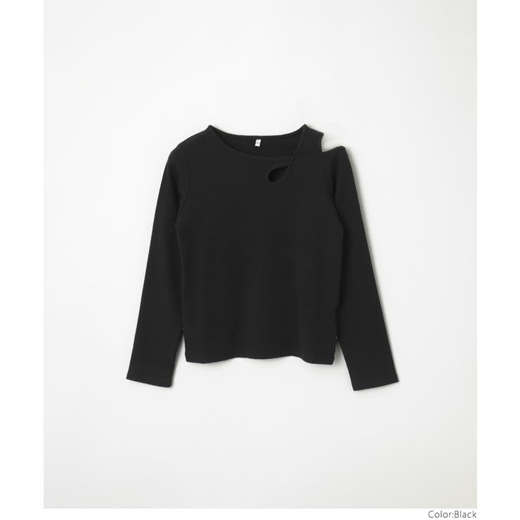 リブアシメ肩あき長袖Tシャツ | coca | 詳細画像15 