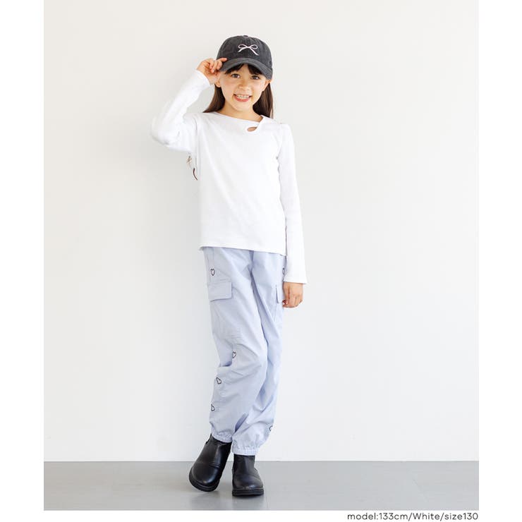 リブアシメ肩あき長袖Tシャツ | coca | 詳細画像2 