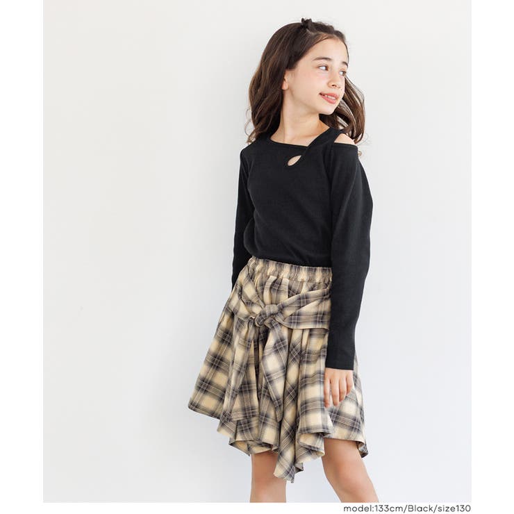 リブアシメ肩あき長袖Tシャツ | coca | 詳細画像10 