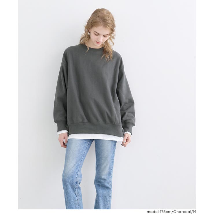 重厚感ある素材とレイヤードデザインが魅力のヘビーウェイト裏毛スウェット | coca | 詳細画像12