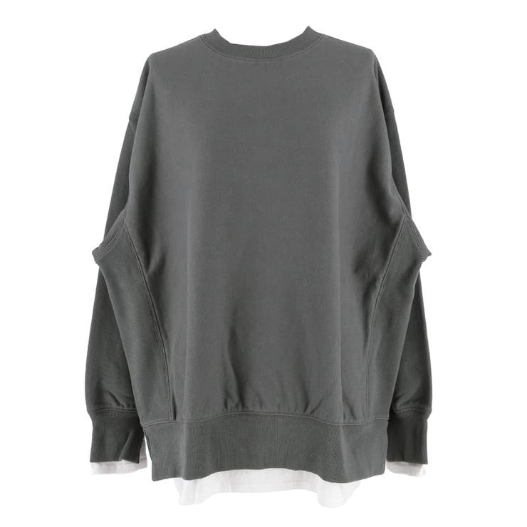 重厚感ある素材とレイヤードデザインが魅力のヘビーウェイト裏毛スウェット | coca | 詳細画像2