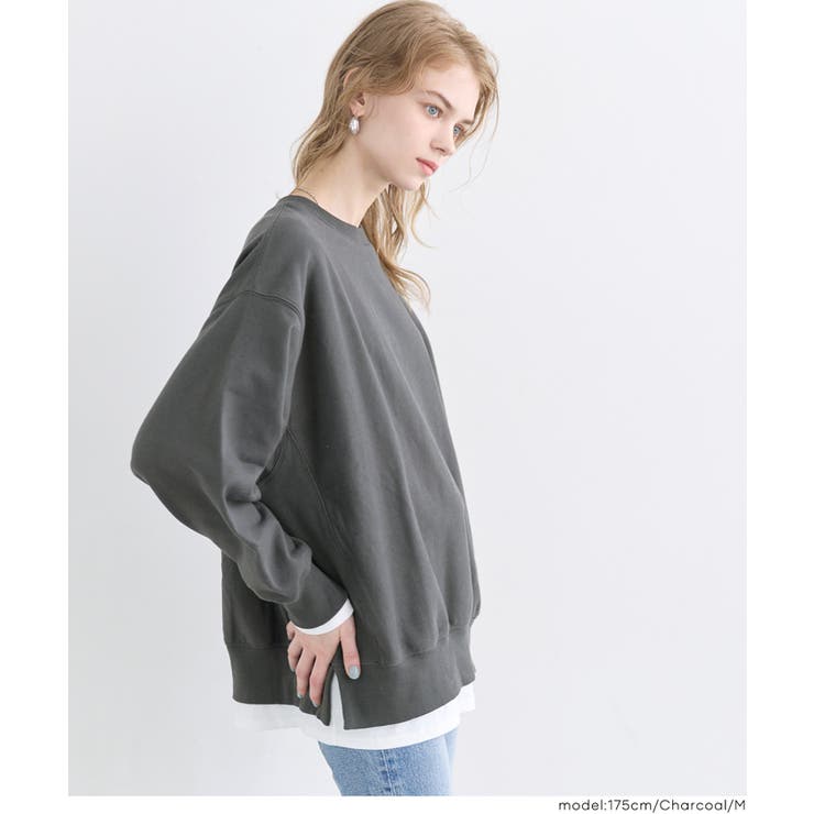 重厚感ある素材とレイヤードデザインが魅力のヘビーウェイト裏毛スウェット | coca | 詳細画像9