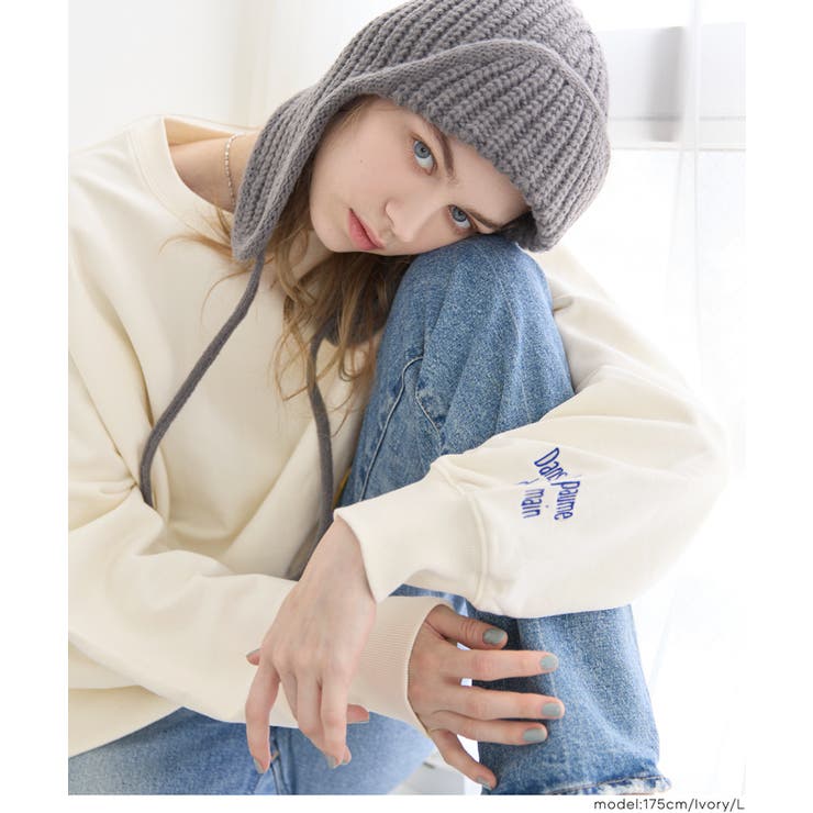 [Ivory] | 選べる刺繍ロゴで個性をプラス。上質感漂うヘビーウェイト裏毛ロゴスウェット | coca