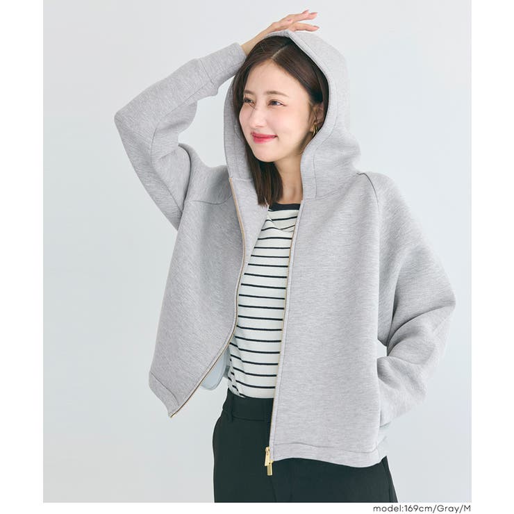 ［Gray］ | バウンススウェットジップアップパーカー | coca