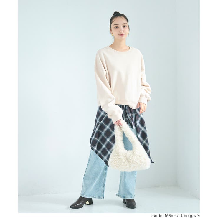 ヘビーウェイト裏起毛ビンテージ加工無地スウェット | coca | 詳細画像14 