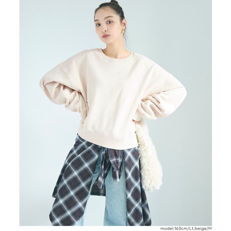 ヘビーウェイト裏起毛ビンテージ加工無地スウェット | coca | 詳細画像17 