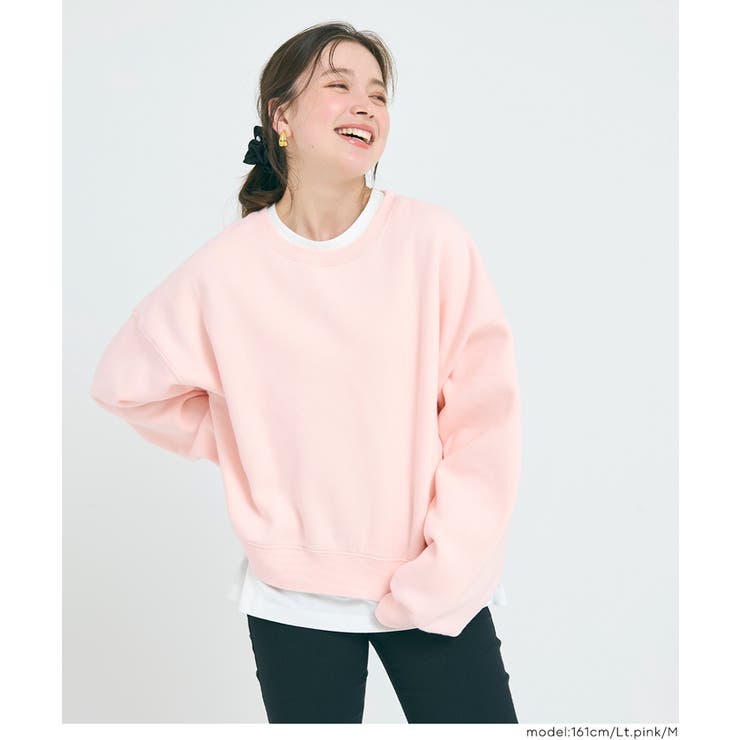 ヘビーウェイト裏起毛ビンテージ加工無地スウェット[品番：PA000017622