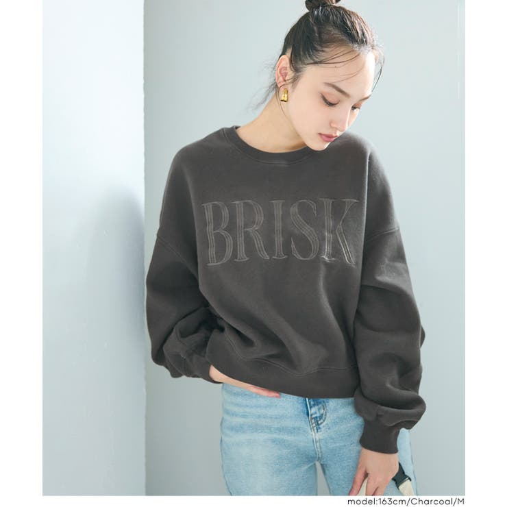 [Charcoal] | ヘビーウェイト裏起毛ビンテージ加工ロゴスウェット | coca