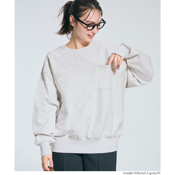 ［Lt.gray］ | ヘビーウェイト裏起毛ポケットスウェット | coca