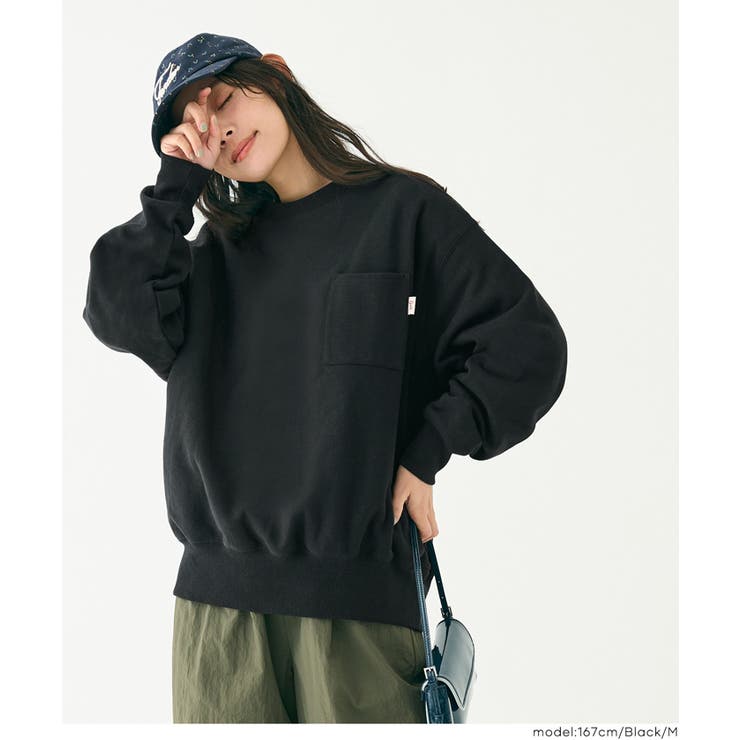［Black］ | ヘビーウェイト裏起毛ポケットスウェット | coca