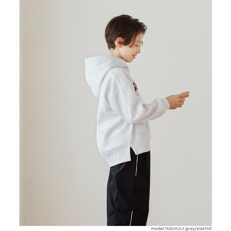 親子お揃い裏起毛刺繍ロゴパーカー キッズ | coca | 詳細画像11 