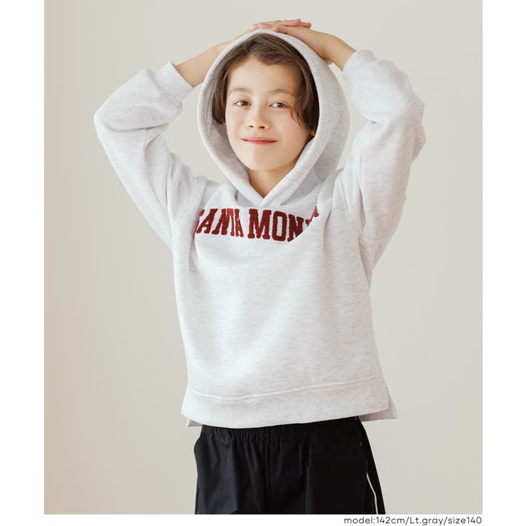 親子お揃い裏起毛刺繍ロゴパーカー キッズ | coca | 詳細画像12 