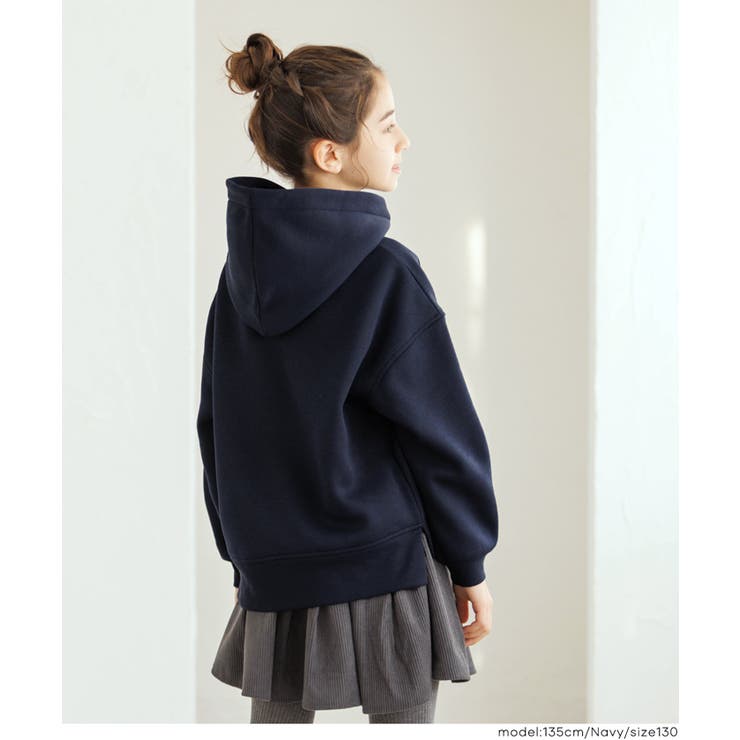 親子お揃い裏起毛刺繍ロゴパーカー キッズ | coca | 詳細画像6 