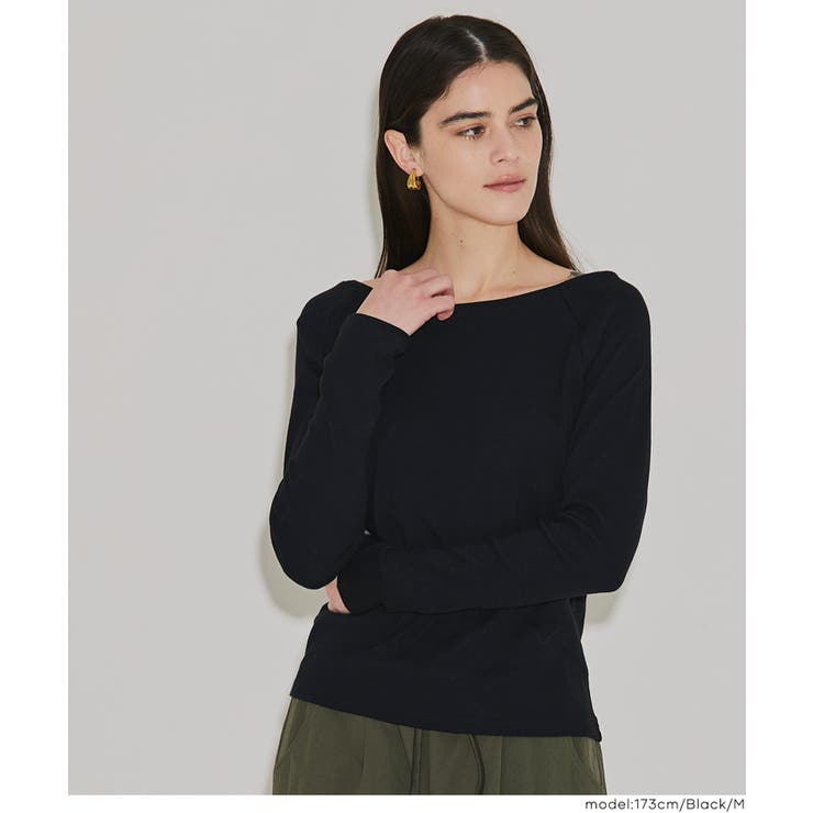 ［Black］ | ボートネックカットソー | coca