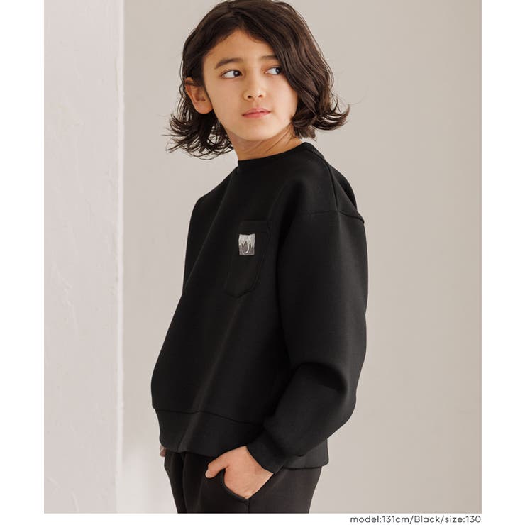 ［Black］ | ソフトスウェットネームポケットトップス  | coca