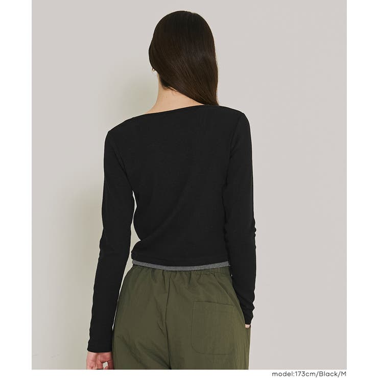 裏起毛レイヤード風リブトップス | coca | 詳細画像18 