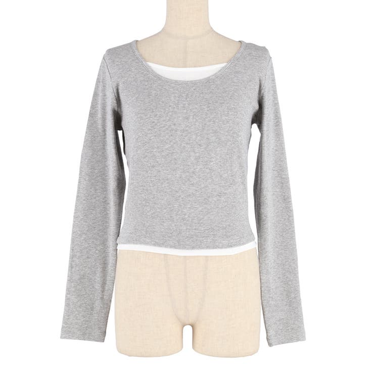 裏起毛レイヤード風リブトップス | coca | 詳細画像2 