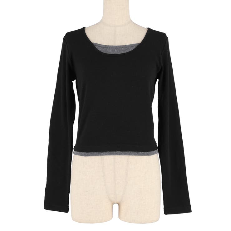 裏起毛レイヤード風リブトップス | coca | 詳細画像3 