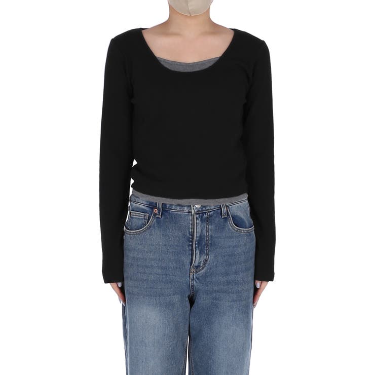 裏起毛レイヤード風リブトップス | coca | 詳細画像4 