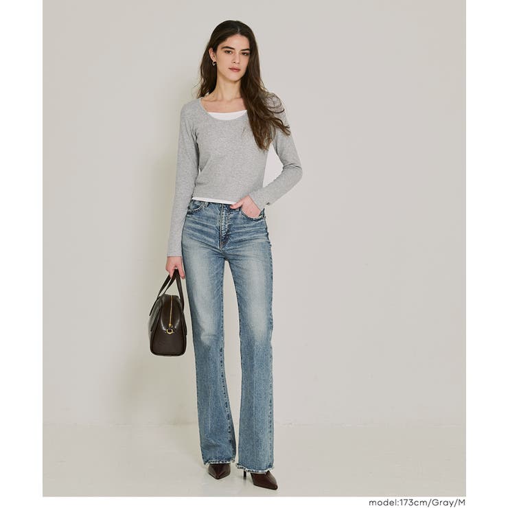 裏起毛レイヤード風リブトップス | coca | 詳細画像8 