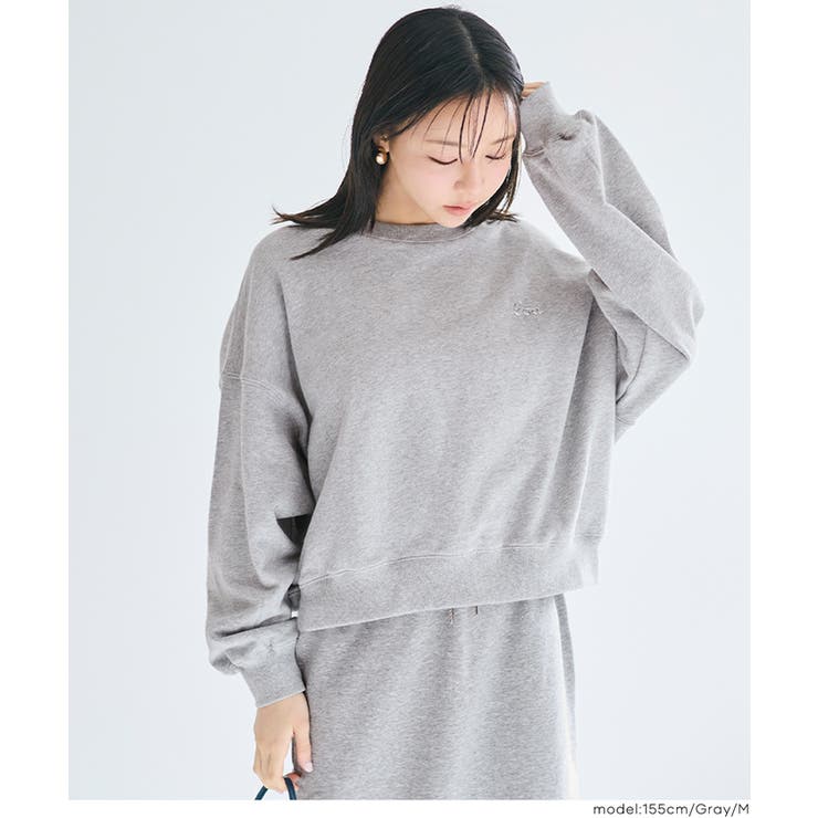 ［Gray］ | 裏毛ロゴクロップドスウェット | coca