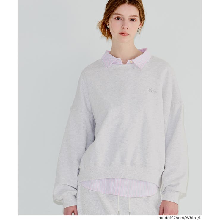 ［White］ | 裏毛ロゴクロップドスウェット | coca