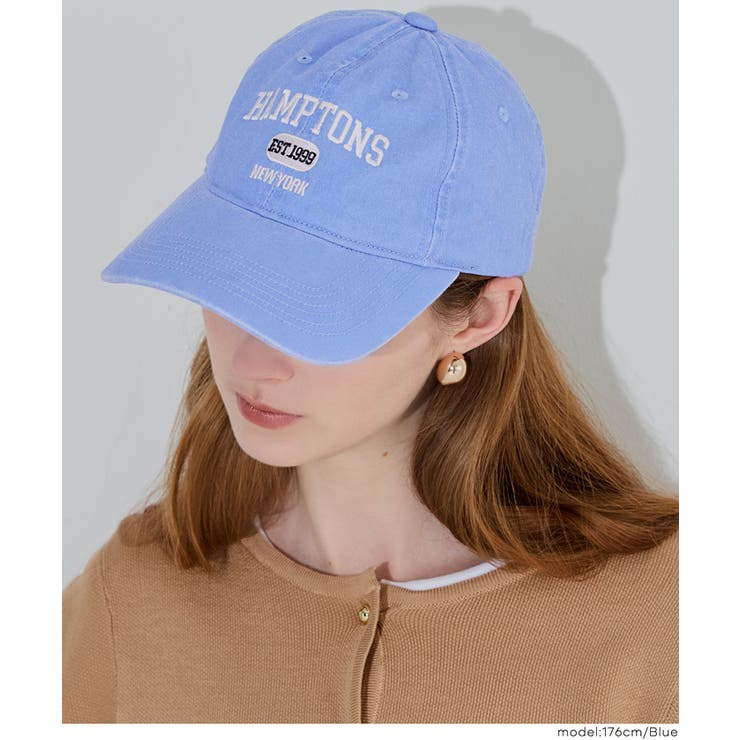 ［Blue］ | ウォッシュ加工ロゴ刺繍キャップ | coca