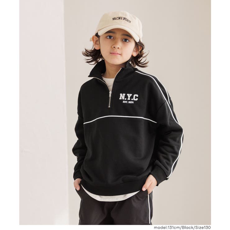 ハーフジップラインスウェットトップス | coca | 詳細画像13 