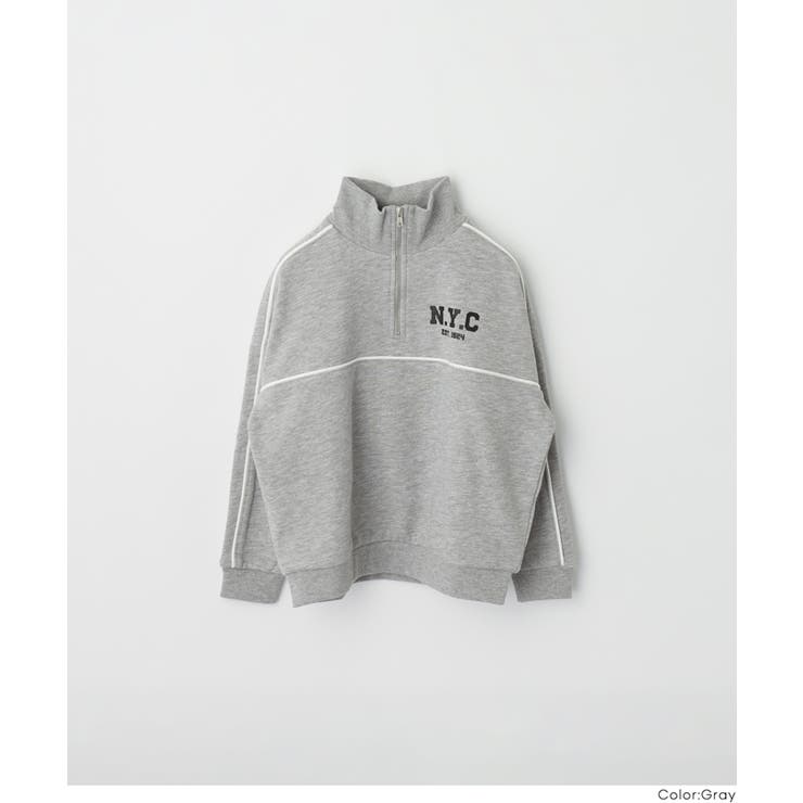 ハーフジップラインスウェットトップス | coca | 詳細画像15 