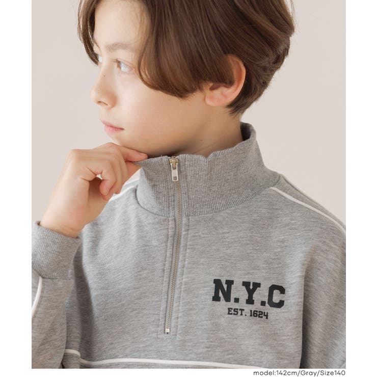 ハーフジップラインスウェットトップス | coca | 詳細画像7 