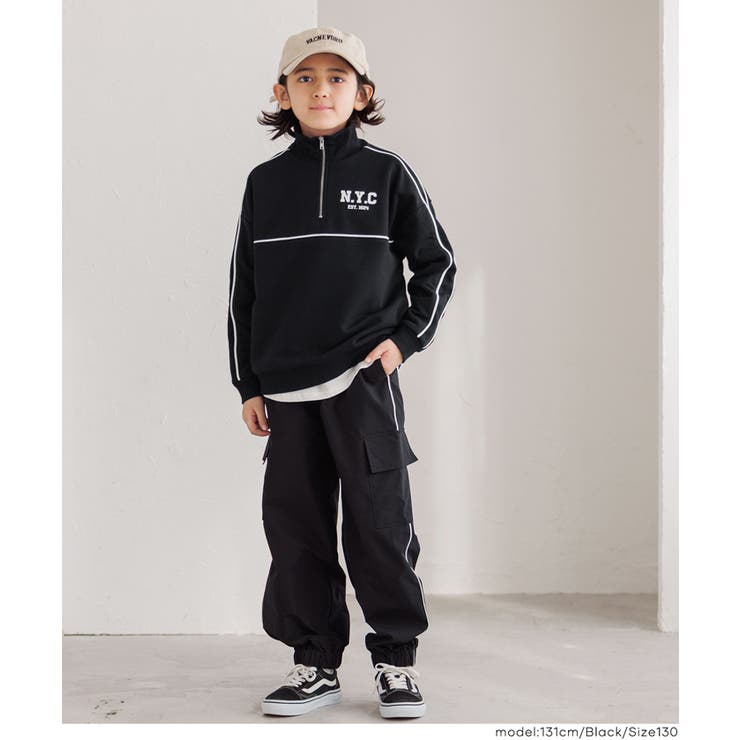 ハーフジップラインスウェットトップス | coca | 詳細画像8 