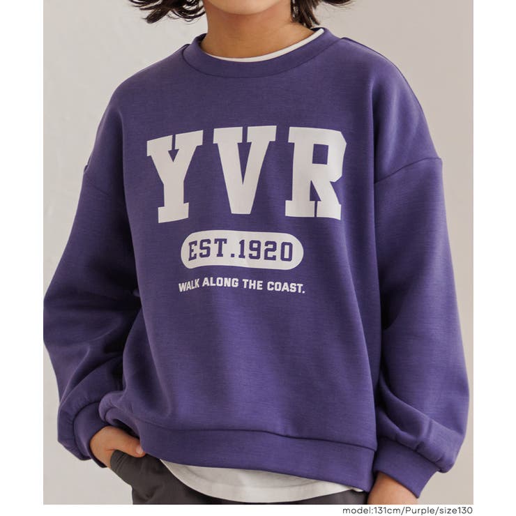 ［Purple］ | 裏起毛ダンボールロゴトップス | coca