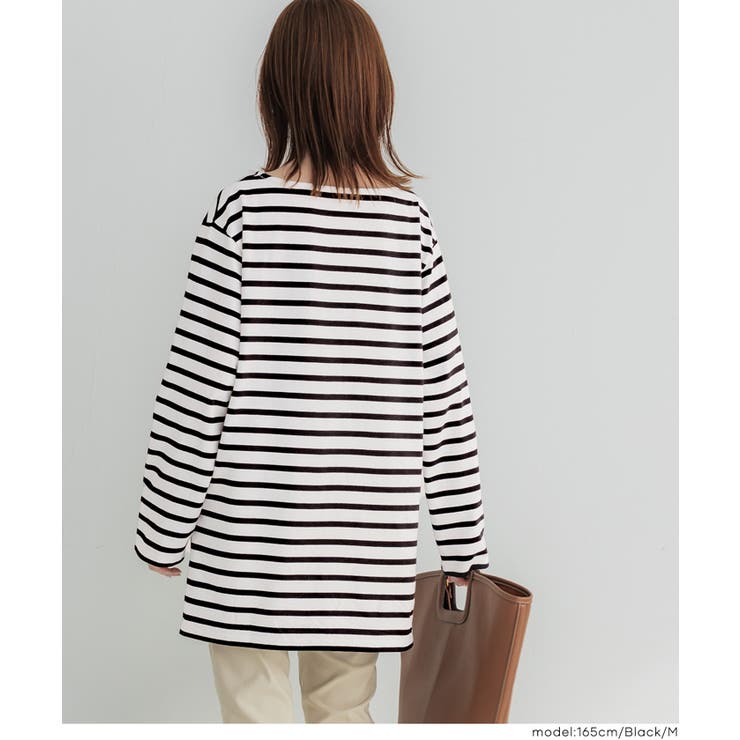 サイドジップ長袖ボーダープルオーバー | coca | 詳細画像14 