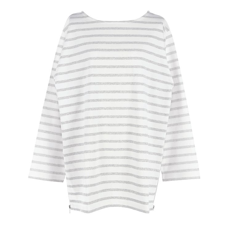 サイドジップ長袖ボーダープルオーバー | coca | 詳細画像2 