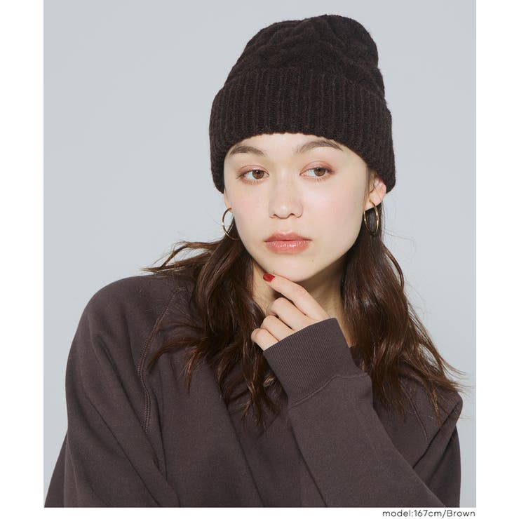 ウール混ケーブルニット帽子 レディース | coca | 詳細画像10 