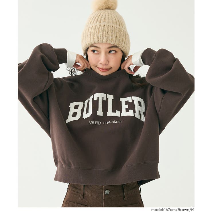 ［Brown］ | ヘビーウェイト裏起毛ヴィンテージ加工ロゴスウェット | coca