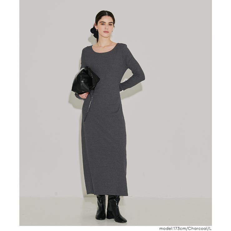 【DAILY WARM】2way裏起毛リブIラインワンピース | coca | 詳細画像8 