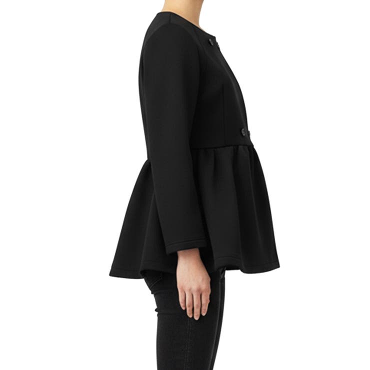 バウンススウェットフレアノーカラーダブルボタンコート | coca | 詳細画像4 