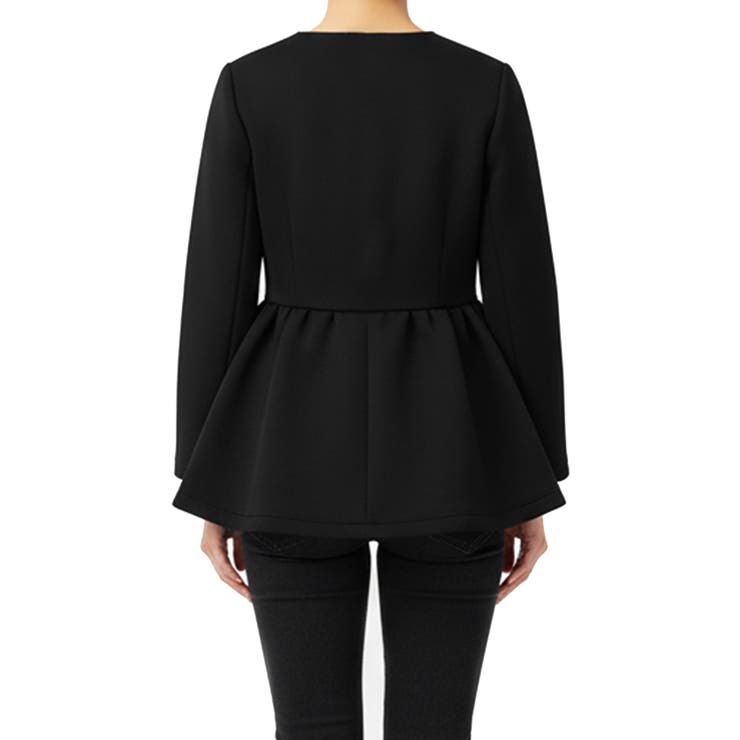 バウンススウェットフレアノーカラーダブルボタンコート | coca | 詳細画像5 