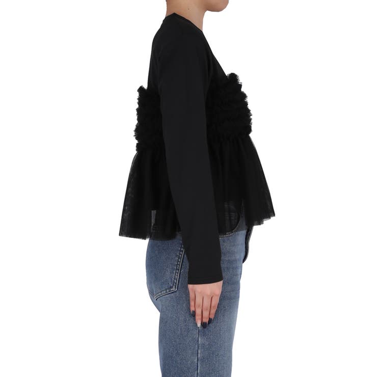 シルキータッチチュールドッキング長袖Tシャツ | coca | 詳細画像5 