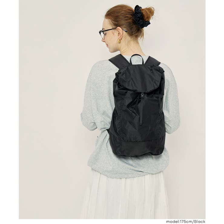 ［Black］ | 軽量リップストップポケッタブルバックパック | coca
