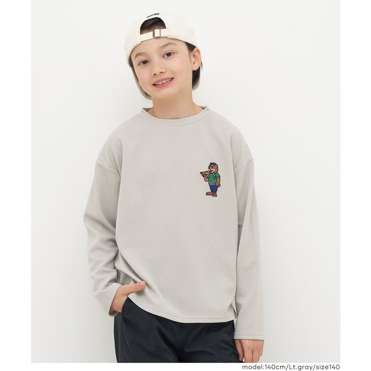 [Lt.gray] | ライトエンボス胸刺繍トップス | coca