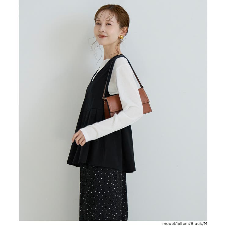 カットジョーゼットタックペプラムベスト | coca | 詳細画像13 